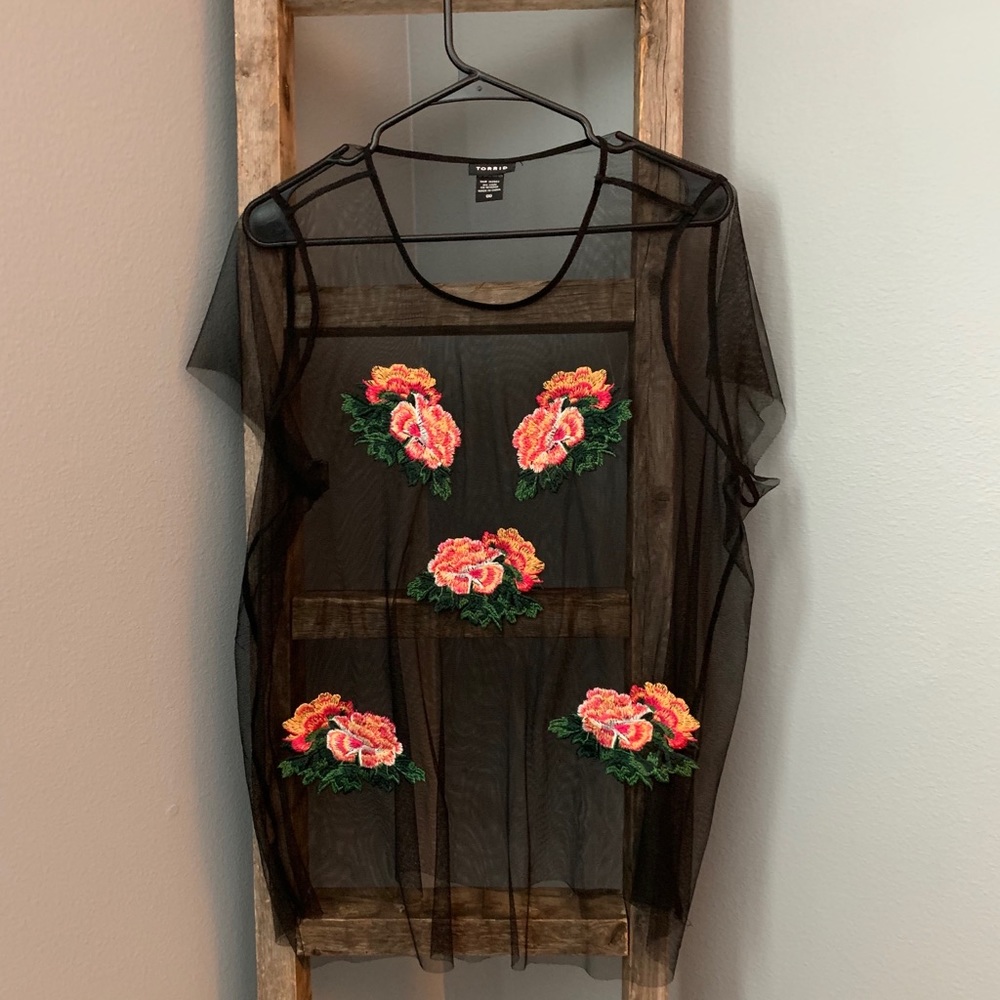 Sheer floral top